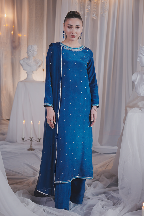 formal dress brands in pakistan Sleeveless Orchid Crystal Patterned Dress – TRACY COUTURE main image 0